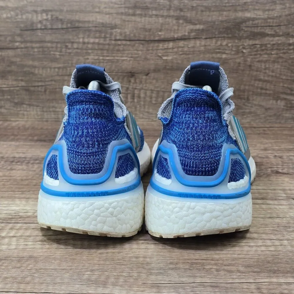Adidas Ultraboost 19 Shock Cyan Men's Size 10.5 Gray Blue Running Shoes F35240